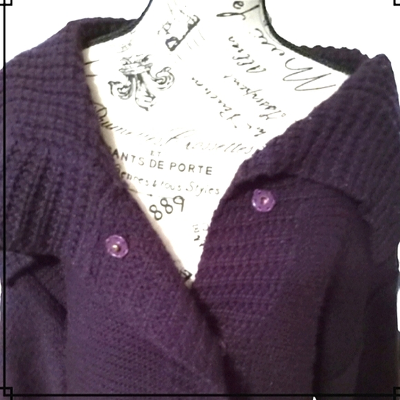 Vintage Tally Ho Oversized Exaggerated Collar Cardigan Sweater Size Lg - Picture 5 of 11